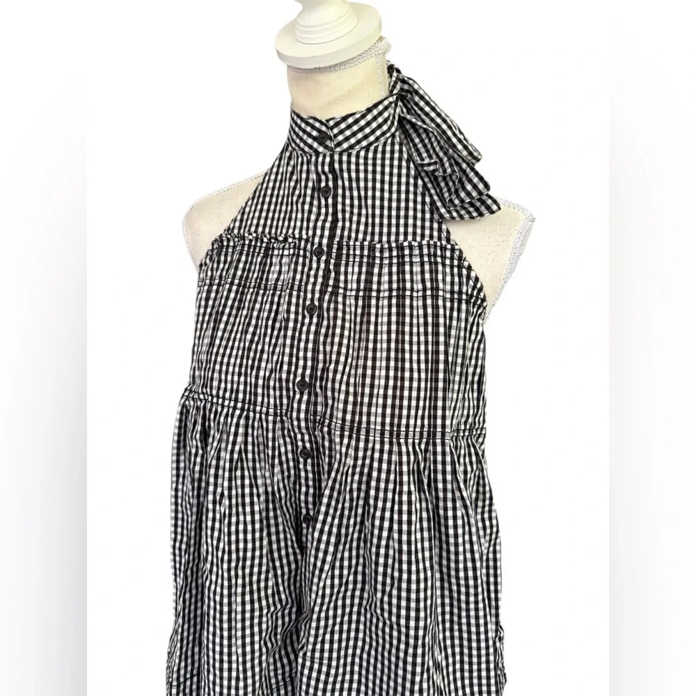 Free People “Take it Easy” Gingham Halter Top - Picture 3 of 9